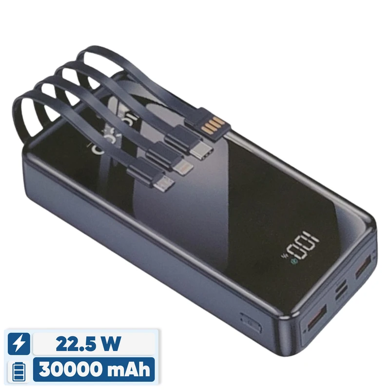 پاور بانک 22.5 ولت مدل wiccoo ظرفیت 30000 ملی امپر ساعت